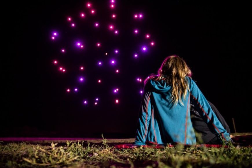 ESPECTACLE DE LLUMS AMB DRONS. FLOCK DRONE ART