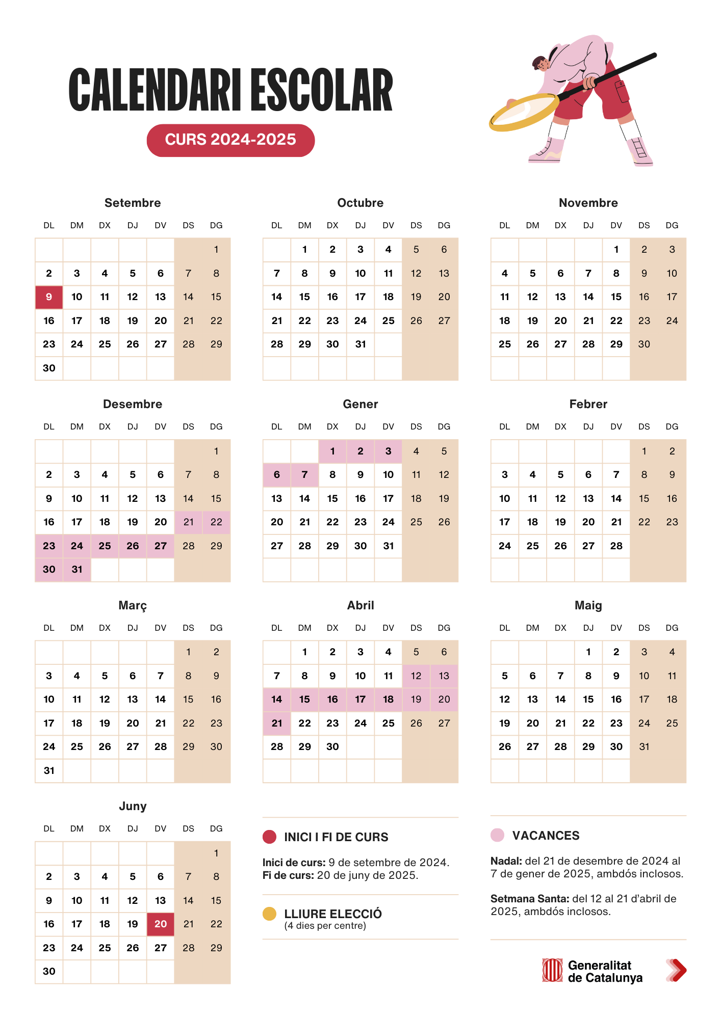 Calendari del curs escolar 2024-2025: Tot el que necessites saber - On Anem Avui?