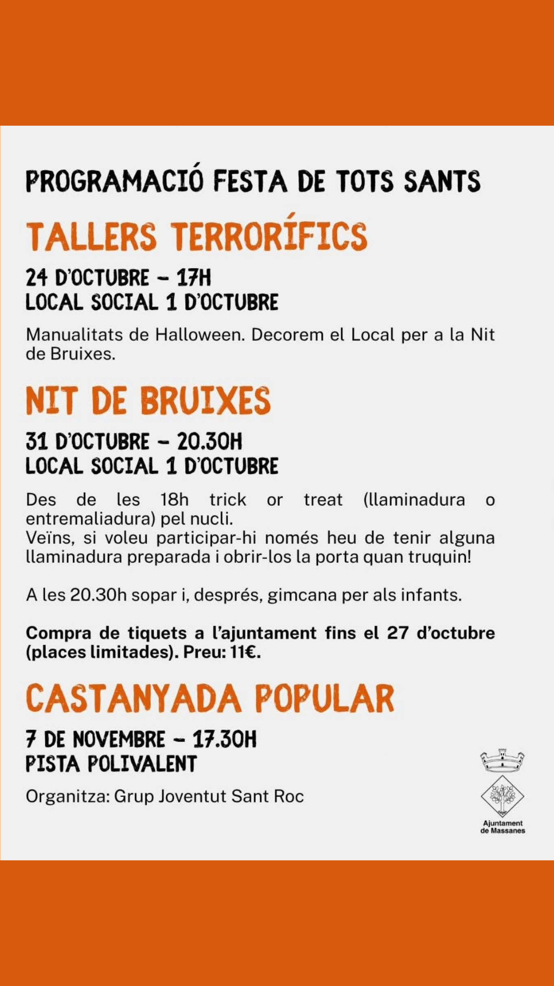 Activitats de Tots Sants a Massanes