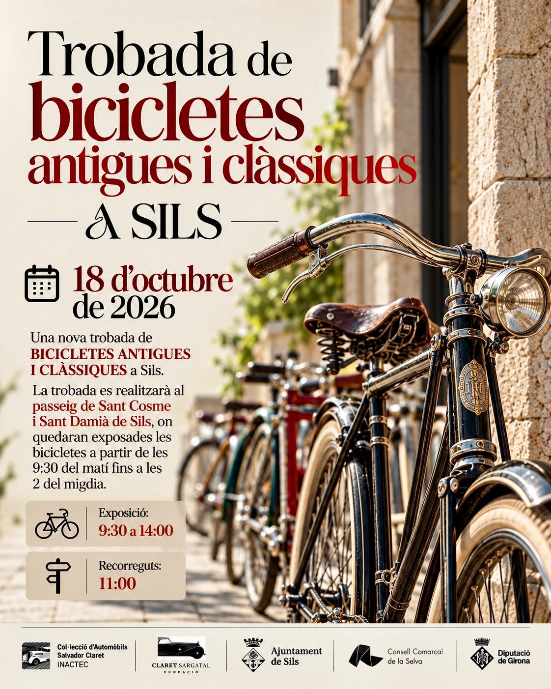 Cartell de Trobada de bicicletes antigues i clàssiques a Sils