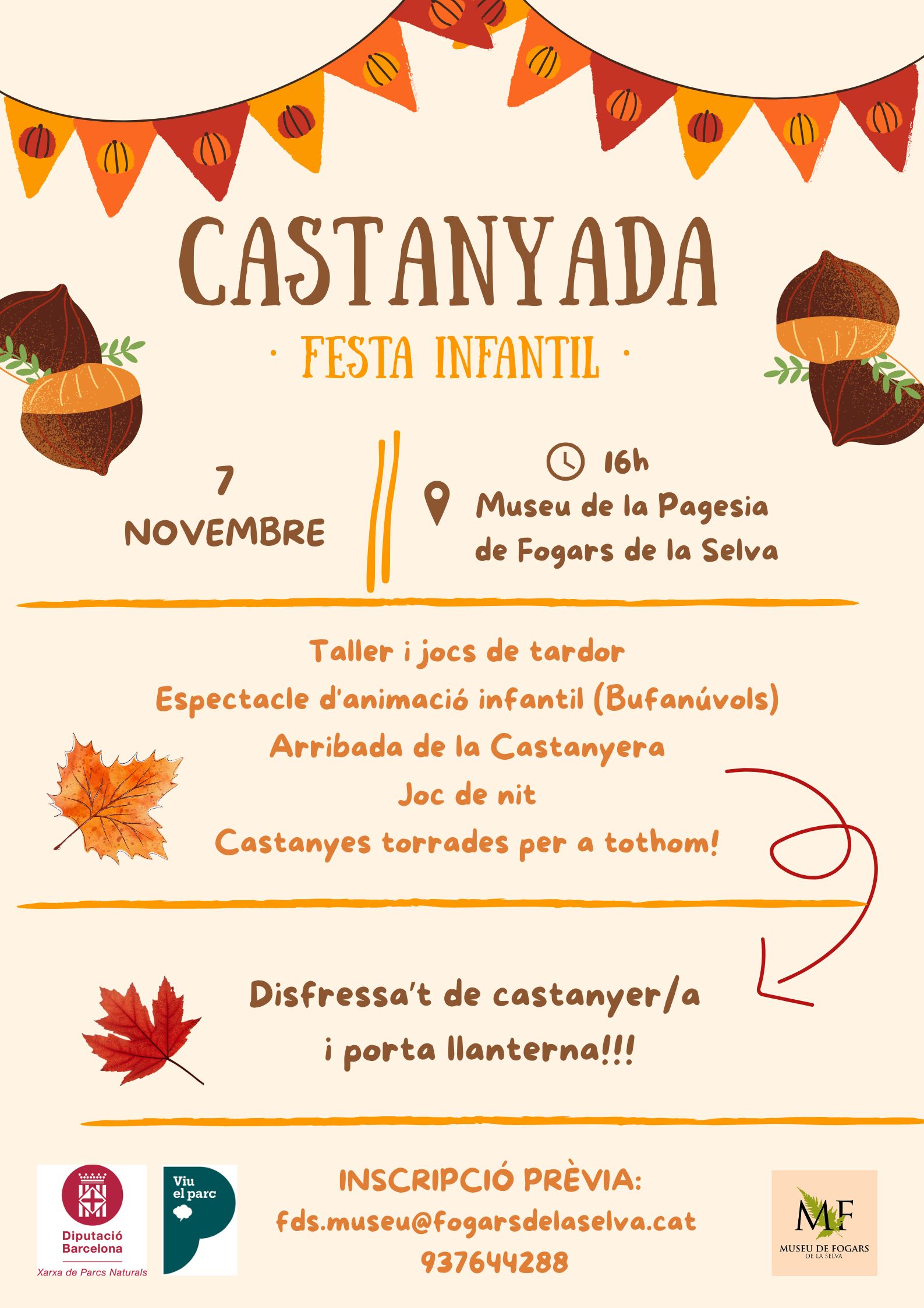 Cartell de Castanyada a Fogars de la Selva