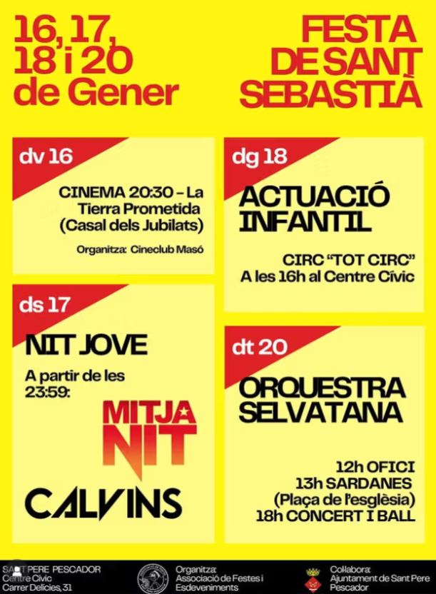 Festa Major de Sant Sebastià 2026 a Sant Pere Pescador