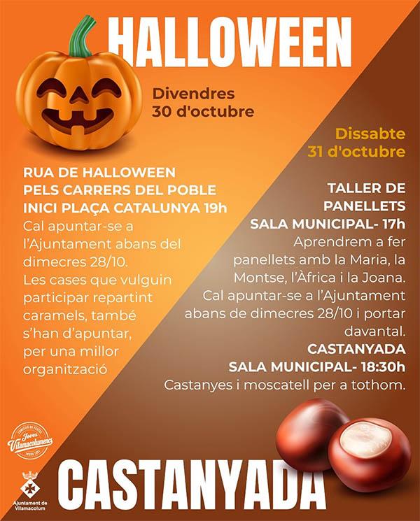 Cartell de Castanyada i Halloween a Vilamacolum