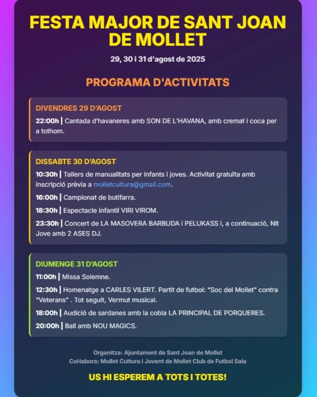 Festa Major de Sant Joan de Mollet 2025