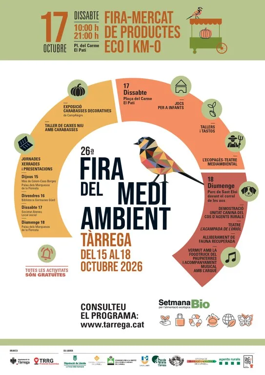 Tàrrega celebra quatre dies de Fira del Medi Ambient amb 37 expositors, tallers i alliberament de fauna