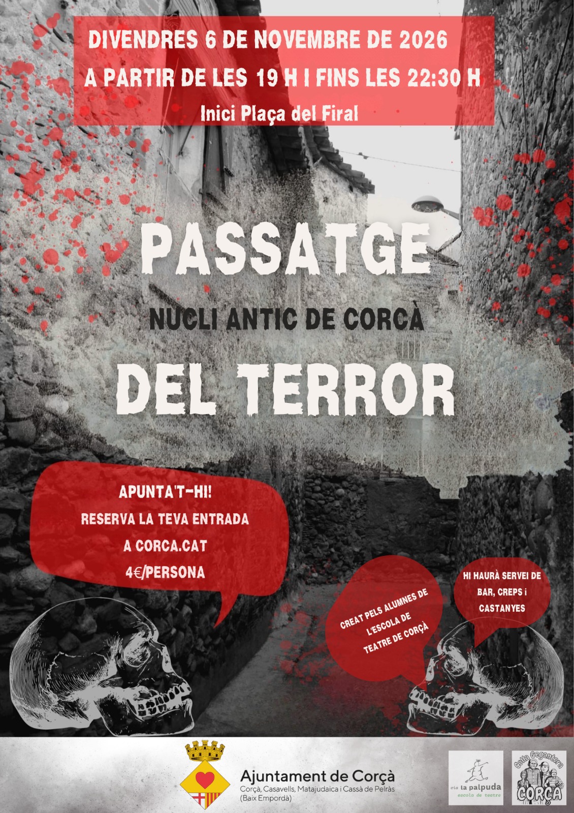 Cartell o programa de l’activitat de VI Passatge del Terror de Corçà2026