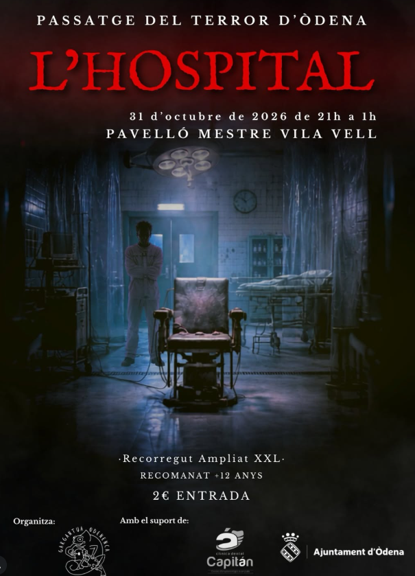 Cartell o programa de l’activitat de L’Hospital, passatge del terror XXL2026