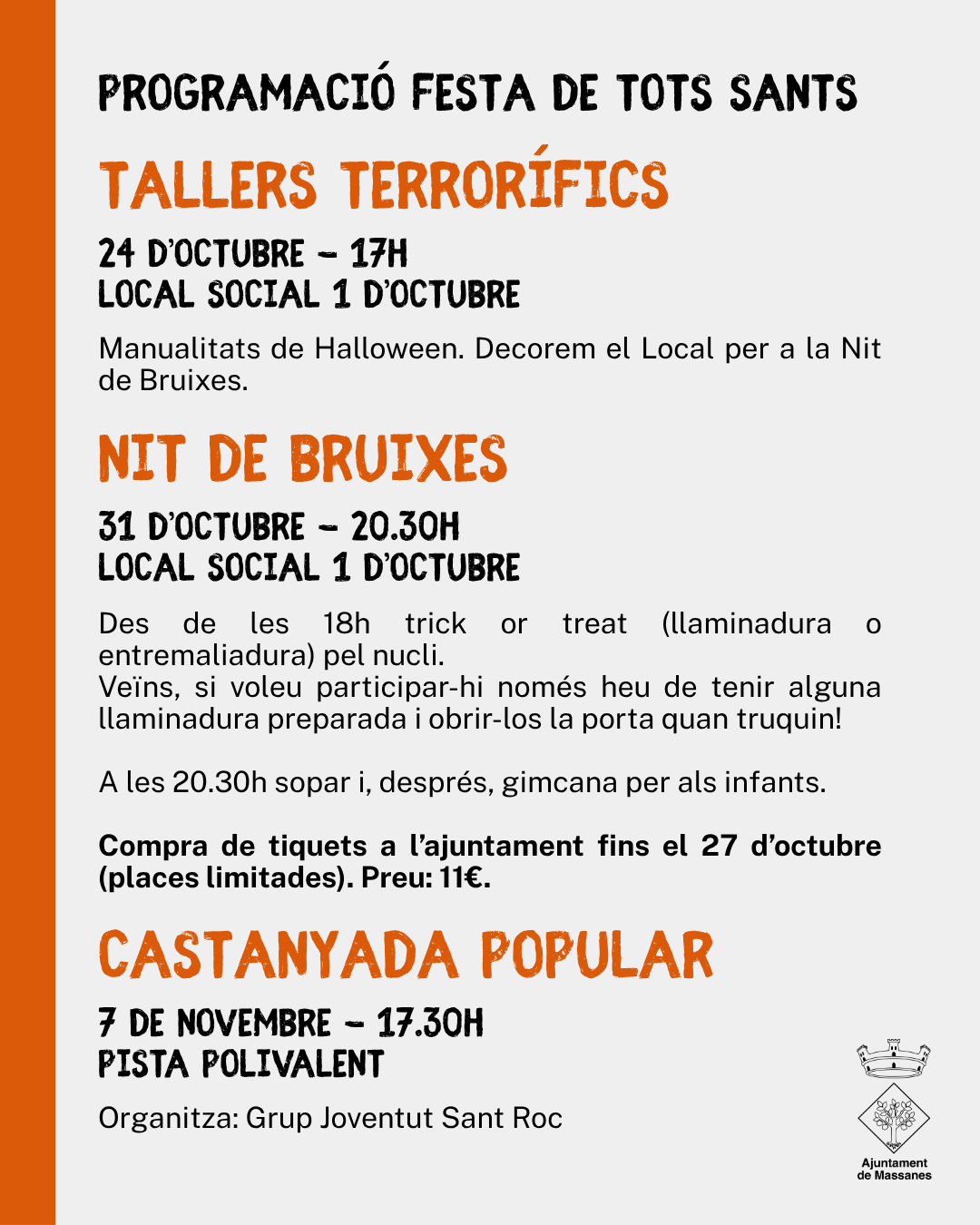 Cartell o programa de l’activitat de Nit de Bruixes2026