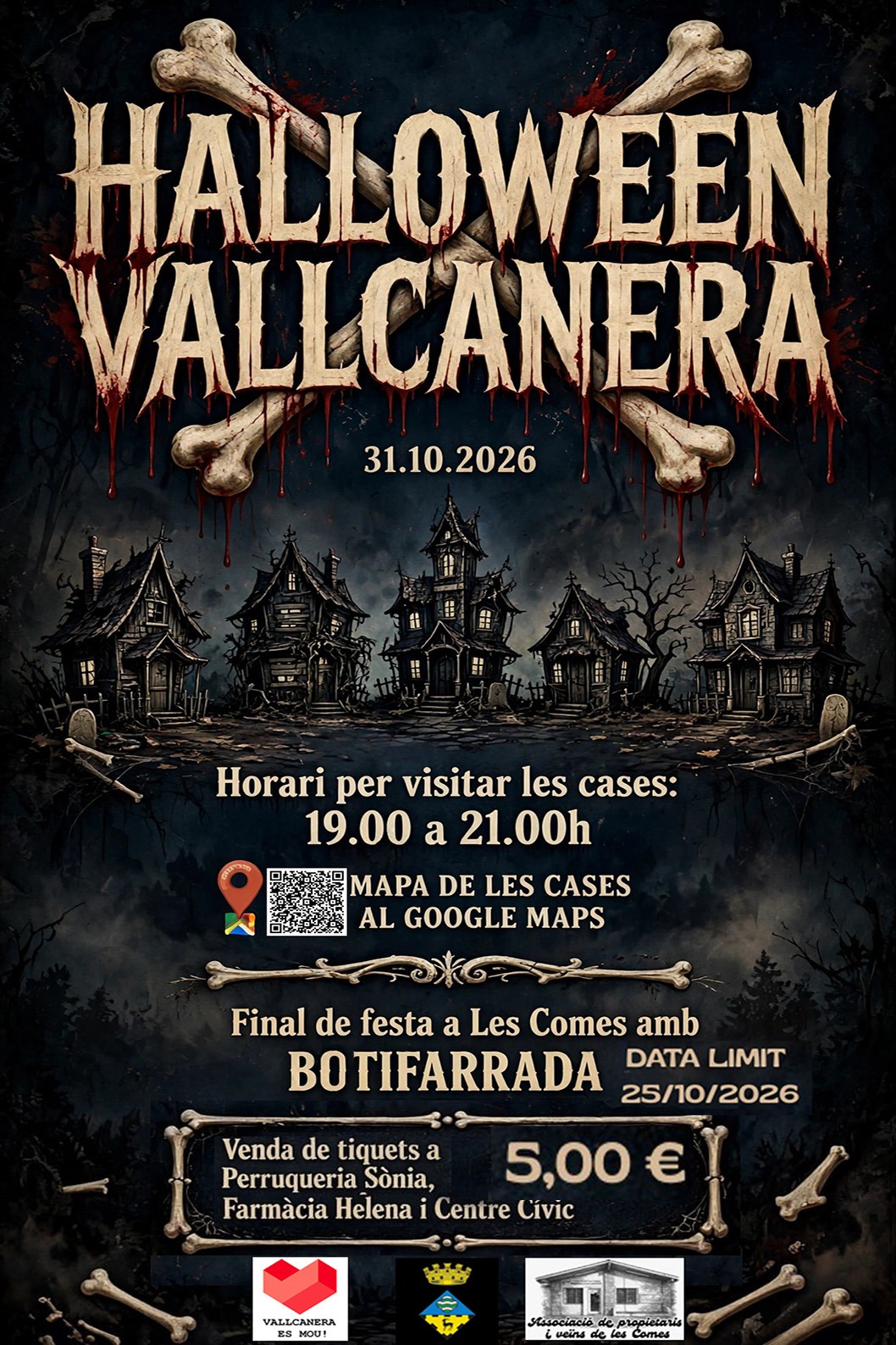 Cartell o programa de l’activitat de Halloween a Vallcanera i les Comes2026
