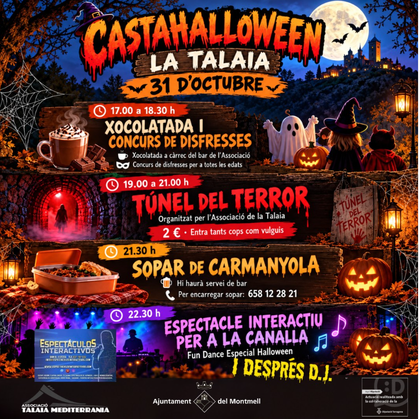 Cartell o programa de l’activitat de Castahalloween a La Talaia2026
