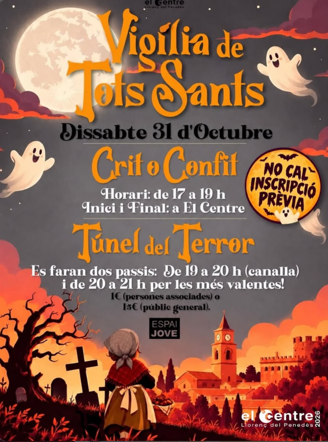 Cartell o programa de l’activitat de Crit o confit i Túnel del Terror2026