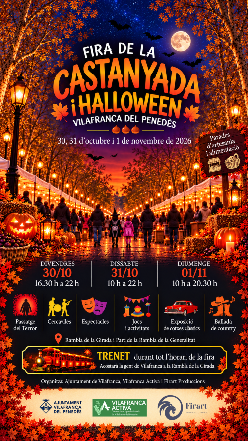 Cartell de Fira de la Castanyada i Halloween a la Girada 2026