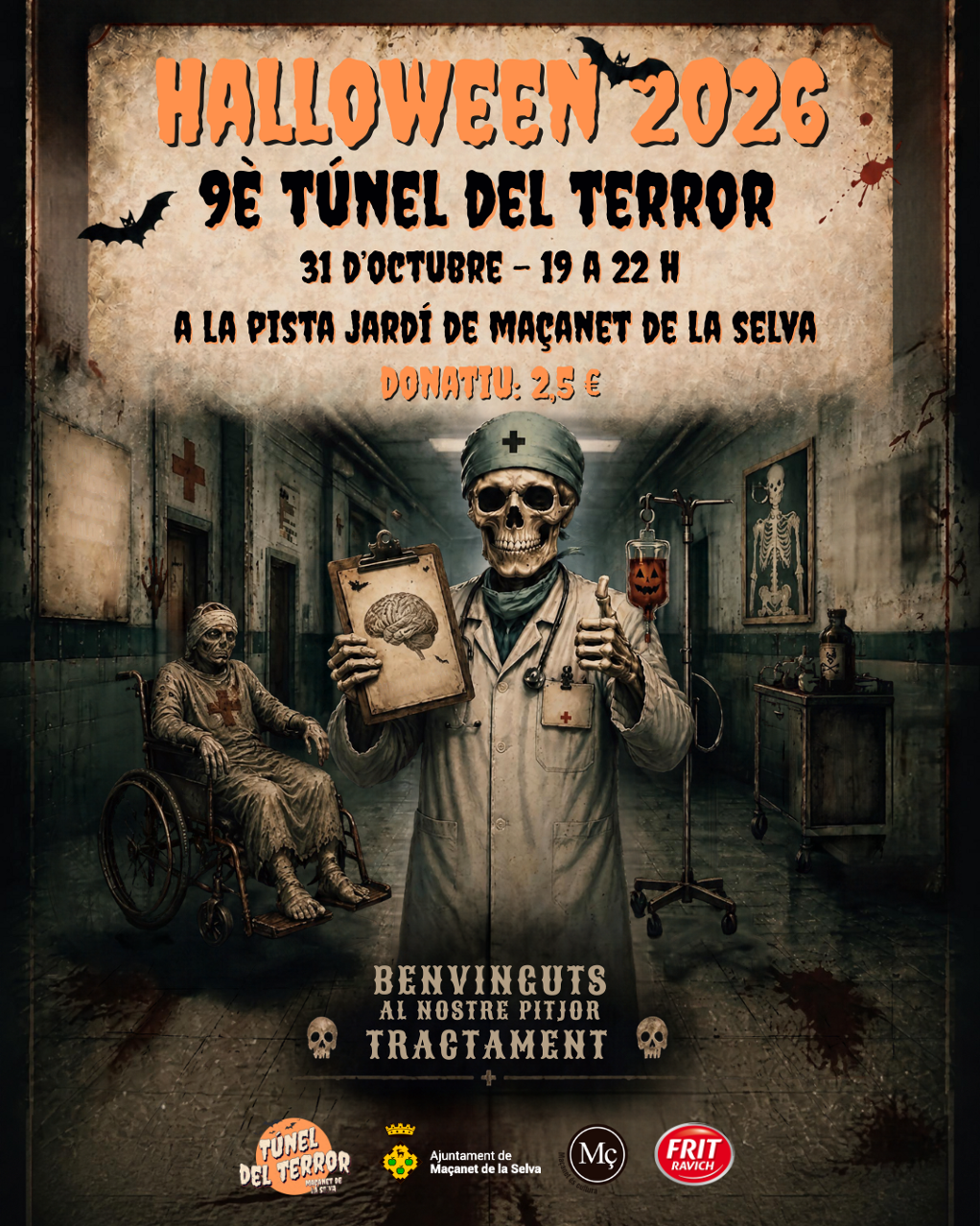 Cartell o programa de l’activitat de 9 è Túnel del Terror2026