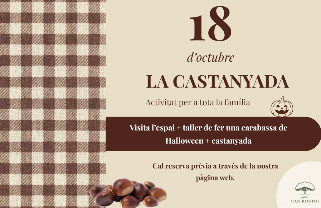 Cartell o programa de l’activitat de Castanyada i taller de Halloween a Can Rostoi2026