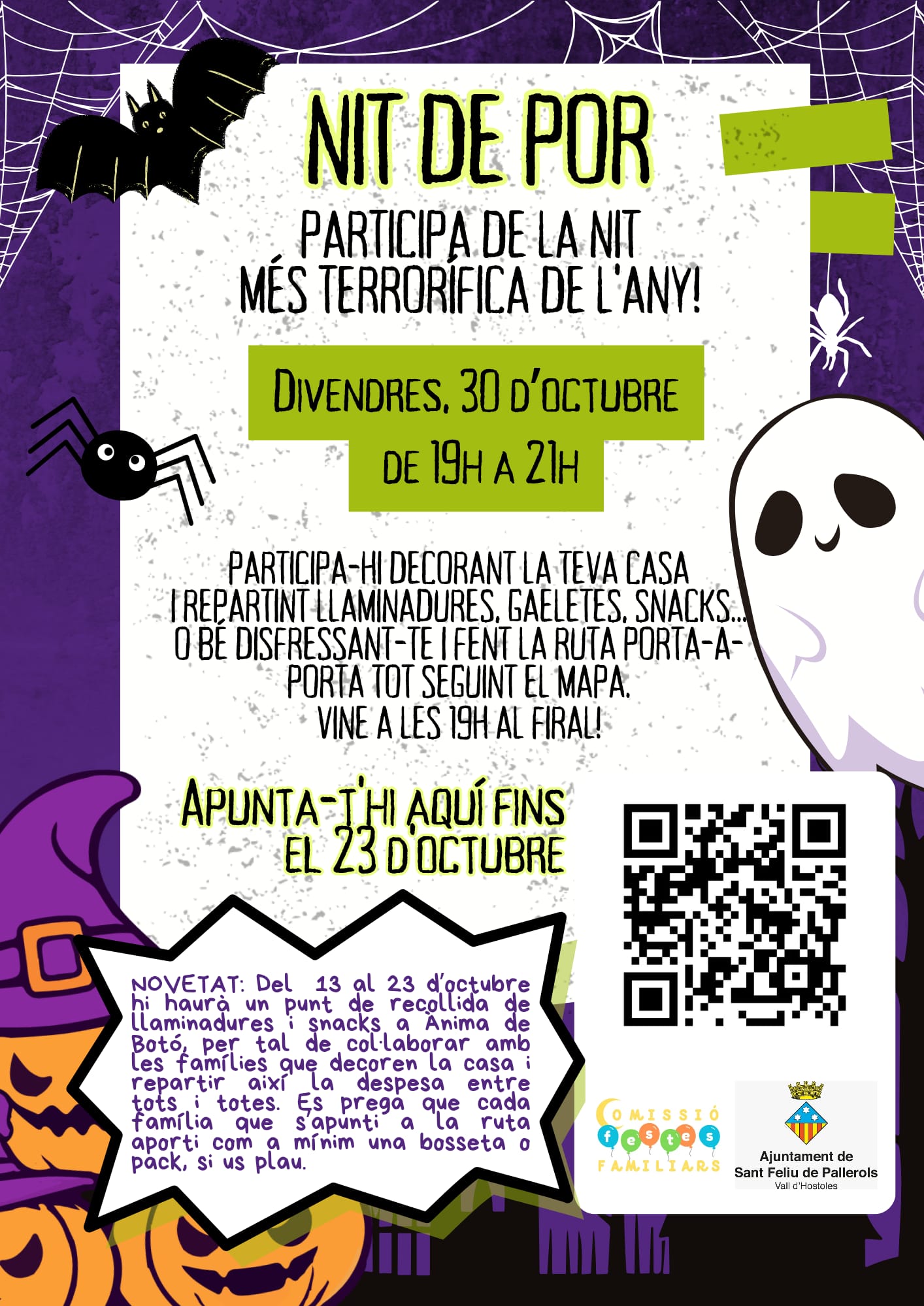 Cartell o programa de l’activitat de Nit de por — Ruta de Halloween2026