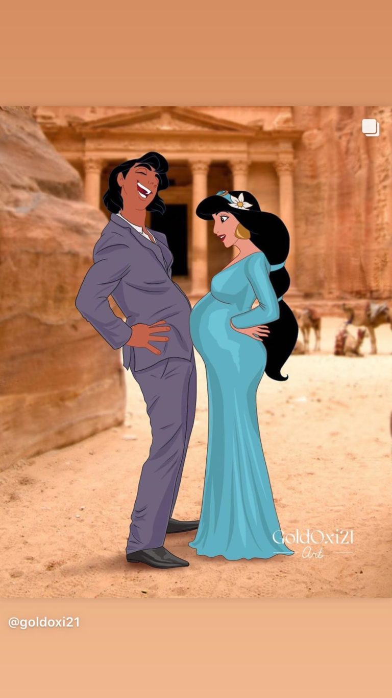 Un artista dibuixa a les princeses Disney com a dones embarassades i mares