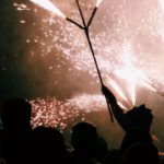 Correfoc amb els Trons de l'Onyar i el Petit Drac Major girona