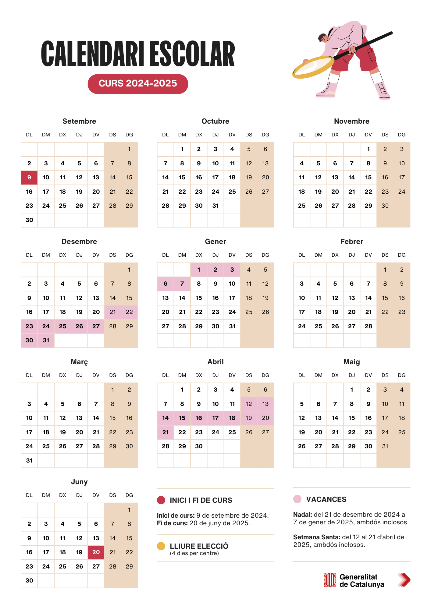 Calendari escolar 2024-25