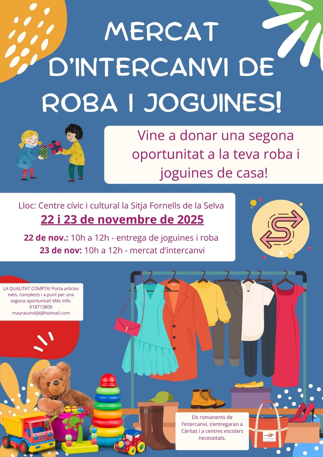 Mercat d’Intercanvi de Roba i Joguines a Fornells de la Selva