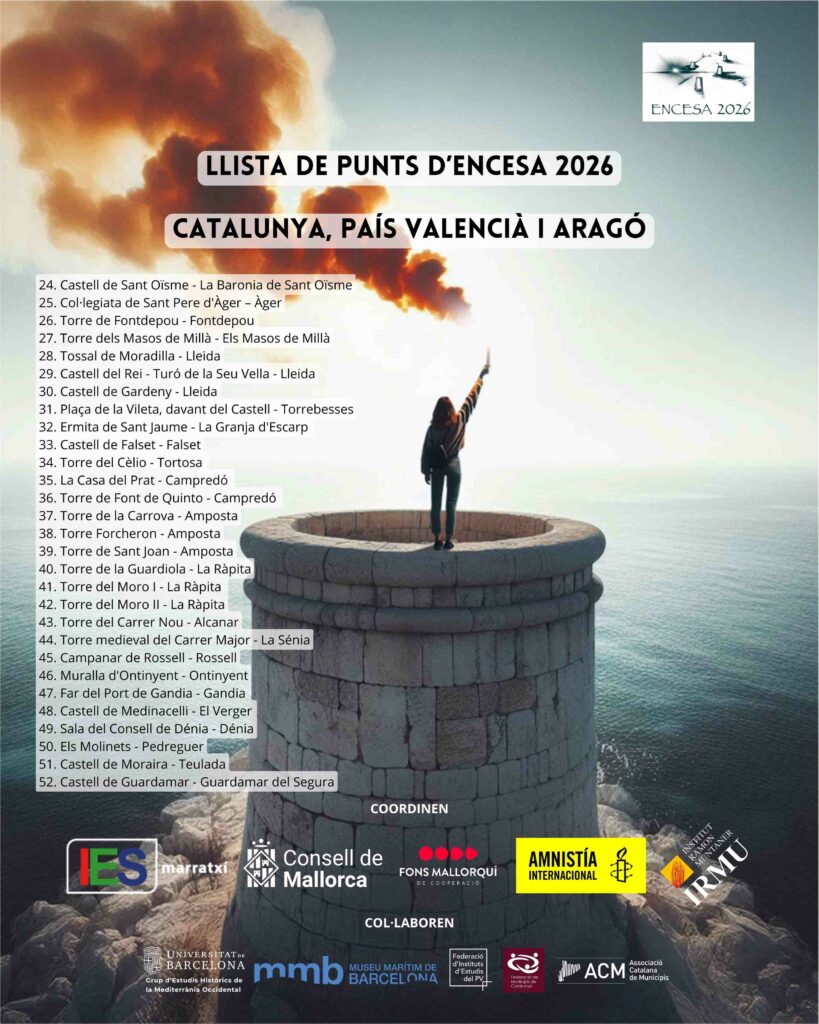 Encesa de torres, talaies i talaiots de la Mediterrània pels Drets Humans 2026