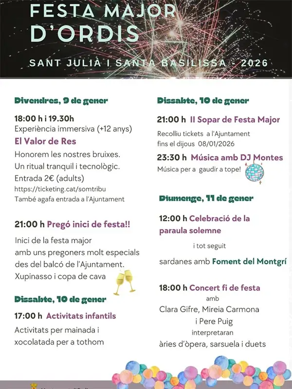 Festa Major d’Ordis 2026